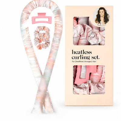 Curling iron satin heatless curling iron set