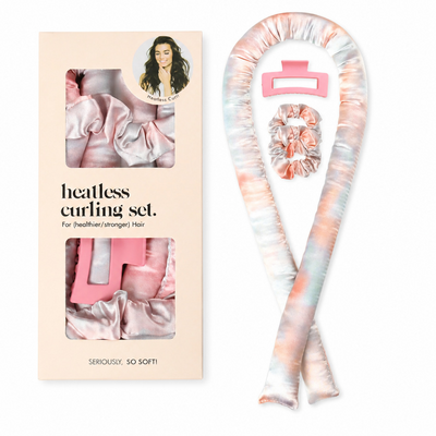 Curling iron satin heatless curling iron set