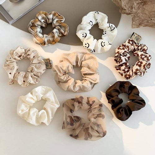 Silk Scrunchies Print Leopard Scrunchie Set Elastic